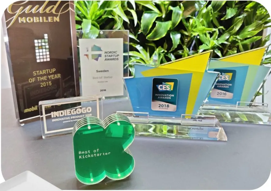 Flic awards: CES Innovation Awards 2016 and 2018, Best of Kickstarter, Indiegogo Innovative Product 2018, Nordic Startup Awards, Guldmobilen Startup of the Year